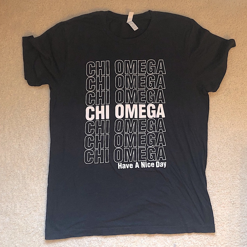 Chi Omega Have a Nice Day Black T-Shirt
